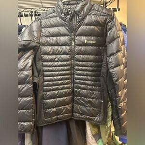 Cotopaxi Black and Cream Puffer Jacket